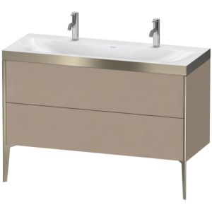 Duravit XViu vanity unit XV4713OB175P 120x48cm, 2 pull-outs, without tap hole, matt champagne, Rahmen P, linen