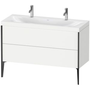 Duravit XViu Waschtisch-Unterschrank XV4713OB218C 120x48cm, 2 Auszüge, ohne Hahnloch, schwarz matt, Rahmen C, weiß matt