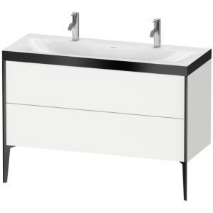 Duravit XViu vanity unit XV4713OB218P 120x48cm, 2 pull-outs, without tap hole, matt black, Rahmen P, matt white