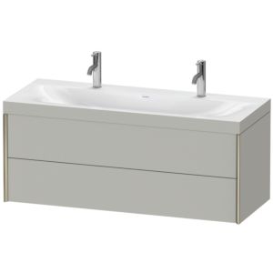 Duravit XViu Waschtisch-Unterschrank XV4618OB107C 120x48cm, 2 Schubkästen, champagner matt, Rahmen C, betongrau matt