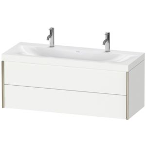 XViu Duravit vasque XV4618OB118C 120x48cm, 2 tiroirs, champagne mat, Cadres C, blanc mat