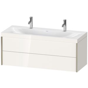Duravit XViu vanity unit XV4618OB122C 120x48cm, 2 drawers, matt champagne, Rahmen C, white high gloss