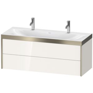 Duravit XViu vanity unit XV4618OB122P 120x48cm, 2 drawers, matt champagne, Rahmen P, white high gloss