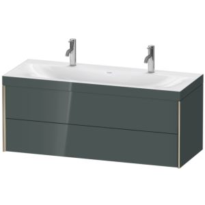 Duravit XViu vanity unit XV4618OB138C 120x48cm, 2 drawers, matt champagne, Rahmen C, dolomiti gray high gloss