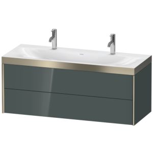 Duravit XViu vanity unit XV4618OB138P 120x48cm, 2 drawers, matt champagne, Rahmen P, dolomiti gray high gloss