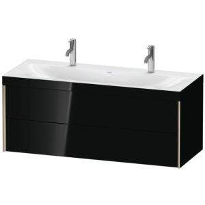 XViu Duravit vasque XV4618OB140C 120x48cm, 2 tiroirs, champagne mat, Cadres C, noir brillant