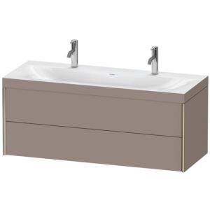 Duravit XViu vanity unit XV4618OB143C 120x48cm, 2 drawers, matt champagne, Rahmen C, matt basalt
