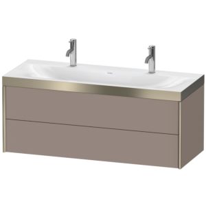 Duravit XViu vanity unit XV4618OB143P 120x48cm, 2 drawers, matt champagne, Rahmen P, matt basalt
