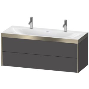 XViu Duravit vasque XV4618OB149P 120x48cm, 2 tiroirs, champagne mat, Cadres P, graphite mat