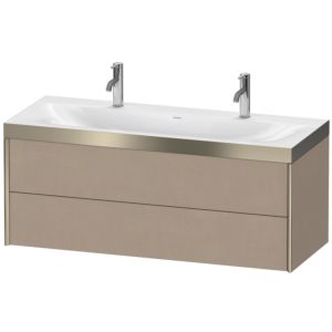 Duravit XViu Waschtisch-Unterschrank XV4618OB175P 120x48cm, 2 Schubkästen, champagner matt, Rahmen P, leinen