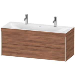 Duravit XViu vanity unit XV4618OB179C 120x48cm, 2 drawers, matt champagne, Rahmen C, natural walnut