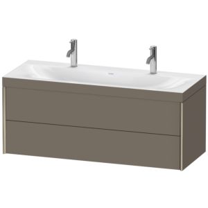 XViu Duravit vasque XV4618OB190C 120x48cm, 2 tiroirs, champagne mat, Cadres C, flanelle gris soie mat