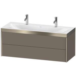 Duravit XViu vanity unit XV4618OB190P 120x48cm, 2 drawers, matt champagne, Rahmen P, flannel gray silk matt