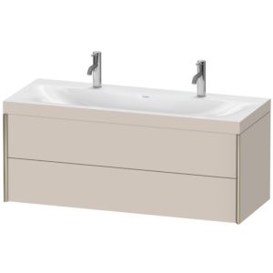 Duravit XViu Waschtisch-Unterschrank XV4618OB191C 120x48cm, 2 Schubkästen, champagner matt, Rahmen C, taupe matt
