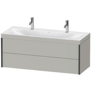Duravit XViu Waschtisch-Unterschrank XV4618OB207C 120x48cm, 2 Schubkästen, schwarz matt, Rahmen C, betongrau matt
