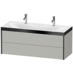 Duravit XViu Waschtisch-Unterschrank XV4618OB207P 120x48cm, 2 Schubkästen, schwarz matt, Rahmen P, betongrau matt