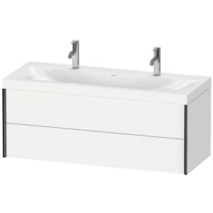XViu Duravit vasque XV4618OB218C 120x48cm, 2 tiroirs, noir mat, Cadres C, blanc mat