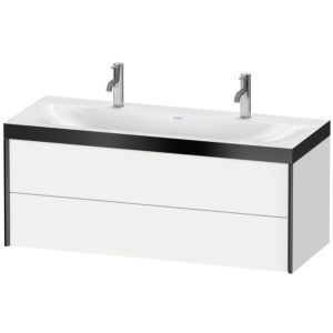 Duravit XViu Waschtisch-Unterschrank XV4618OB218P 120x48cm, 2 Schubkästen, schwarz matt, Rahmen P, weiß matt
