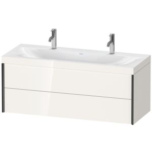 Duravit XViu Waschtisch-Unterschrank XV4618OB222C 120x48cm, 2 Schubkästen, schwarz matt, Rahmen C, weiß hochglanz