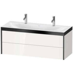 Duravit XViu Waschtisch-Unterschrank XV4618OB222P 120x48cm, 2 Schubkästen, schwarz matt, Rahmen P, weiß hochglanz