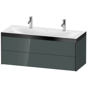Duravit XViu vanity unit XV4618OB238P 120x48cm, 2 drawers, matt black, Rahmen P, dolomiti gray high gloss