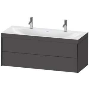 Duravit XViu vanity unit XV4618OB249C 120x48cm, 2 drawers, matt black, Rahmen C, matt graphite