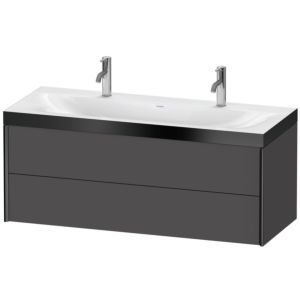 XViu Duravit vasque XV4618OB249P 120x48cm, 2 tiroirs, noir mat, Cadres P, graphite mat