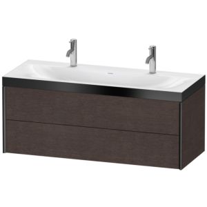 Duravit XViu Waschtisch-Unterschrank XV4618OB272P 120x48cm, 2 Schubkästen, schwarz matt, Rahmen P, eiche dunkel gebürstet