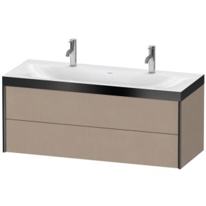 Duravit XViu Waschtisch-Unterschrank XV4618OB275P 120x48cm, 2 Schubkästen, schwarz matt, Rahmen P, leinen