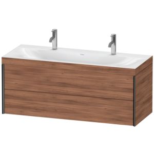 Duravit XViu vanity unit XV4618OB279C 120x48cm, 2 drawers, matt black, Rahmen C, natural walnut