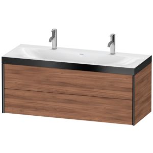 Duravit XViu vanity unit XV4618OB279P 120x48cm, 2 drawers, matt black, Rahmen P, natural walnut