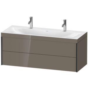 Duravit XViu vanity unit XV4618OB289C 120x48cm, 2 drawers, matt black, Rahmen C, flannel gray high gloss