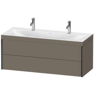 Duravit XViu Waschtisch-Unterschrank XV4618OB290C 120x48cm, 2 Schubkästen, schwarz matt, Rahmen C, flannel grey seidenmatt