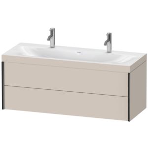 Duravit XViu vanity unit XV4618OB291C 120x48cm, 2 drawers, matt black, Rahmen C, matt taupe