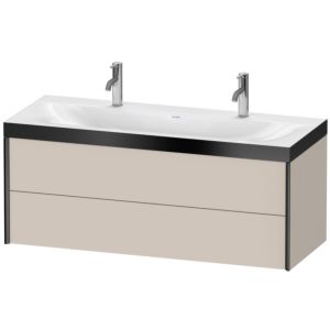Duravit XViu Waschtisch-Unterschrank XV4618OB291P 120x48cm, 2 Schubkästen, schwarz matt, Rahmen P, taupe matt