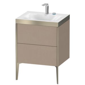 XViu Duravit vasque XV4709EB175P 60x48cm, 2 coulissants, 2 trous pour robinetterie, champagne mat, Cadres P, lin