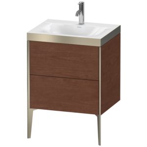 Duravit XViu Table de toilette XV4709OB113P 60x48cm, 2 2000 - out, Match2 trou de coulée, champagne mat, Cadres P, noyer d&#39; Amérique
