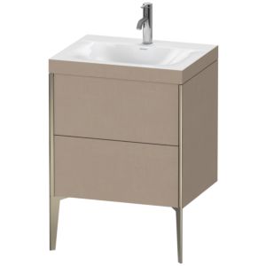 Duravit XViu Waschtisch-Unterschrank XV4709OB175C 60x48cm, 2 Auszüge, 1 Hahnloch, champagner matt, Rahmen C, leinen