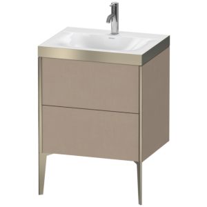 Duravit XViu Table de toilette XV4709OB175P 60x48cm, 2 2000 - out, Match2 trou de coulée, champagne mat, Cadres P, lin