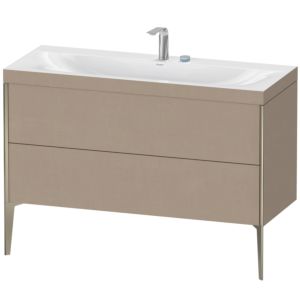 Duravit XViu vanity unit XV4712EB175C 120x48cm, 2 drawers, 2 tap holes, matt champagne, Rahmen C, linen