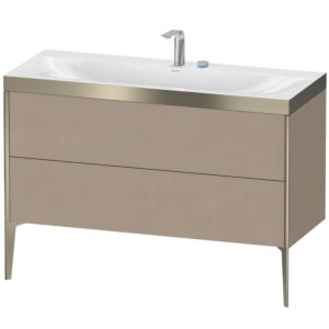 Duravit XViu vanity unit XV4712EB175P 120x48cm, 2 drawers, 2 tap holes, matt champagne, Rahmen P, linen