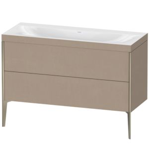 Duravit XViu vanity unit XV4712NB175C 120x48cm, 2 drawers, without tap hole, matt champagne, Rahmen C, linen