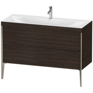 XViu Duravit vasque XV4712OB169C 120x48cm, 2 tiroirs, 2000 , champagne mat, Cadres C, noyer brossé