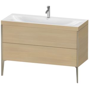 XViu Duravit vasque XV4712OB171C 120x48cm, 2 tiroirs, 2000 , champagne mat, Cadres C, chêne méditerranéen
