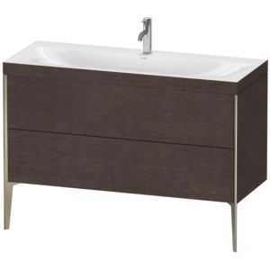 XViu Duravit vasque XV4712OB172C 120x48cm, 2 tiroirs, 2000 , champagne mat, Cadres C, chêne foncé brossé