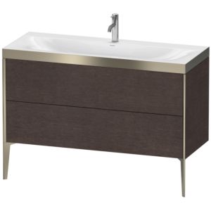 XViu Duravit vasque XV4712OB172P 120x48cm, 2 tiroirs, 2000 , champagne mat, Cadres P, chêne foncé brossé