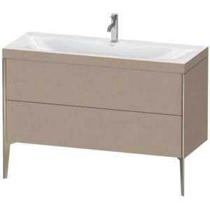 Duravit XViu vanity unit XV4712OB175C 120x48cm, 2 drawers, 2000 tap hole, matt champagne, Rahmen C, linen