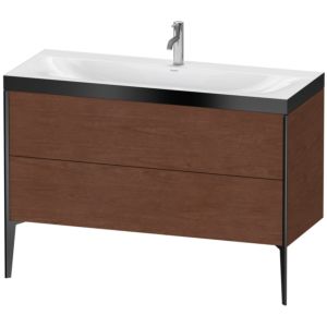 XViu Duravit vasque XV4712OB213P 120x48cm, 2 tiroirs, 2000 , noir mat, Cadres P, noyer américain