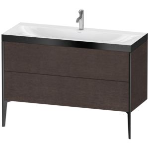 Duravit XViu Waschtisch-Unterschrank XV4712OB272P 120x48cm, 2 Schubkästen, 1 Hahnloch, schwarz matt, Rahmen P, eiche dunkel gebürstet