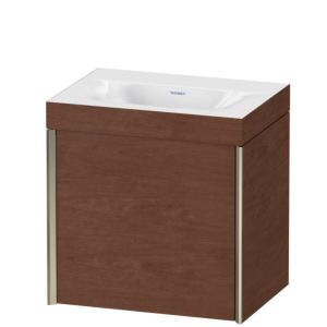 Duravit XViu vanity unit XV4631NB113C 45x33.3cm, 2000 door, right, without tap hole, matt champagne, Rahmen C, American walnut
